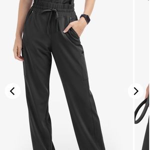 EASY STRETCH BY BUTTER SOFT WIDE LEG SCRUB PANTS WITH RUCHED HIGH WAIST